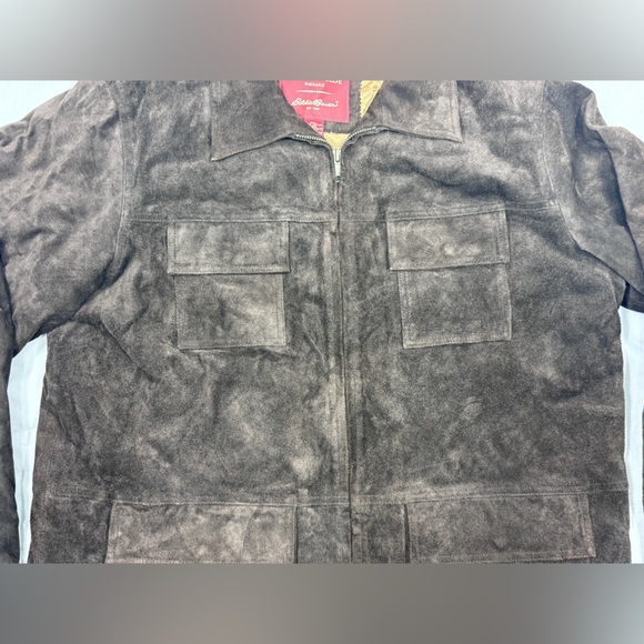 Eddie Bauer + Seattle Suede Edition Jacket Gold Quilt Insulation Washable Zip XL - Picture 3 of 16